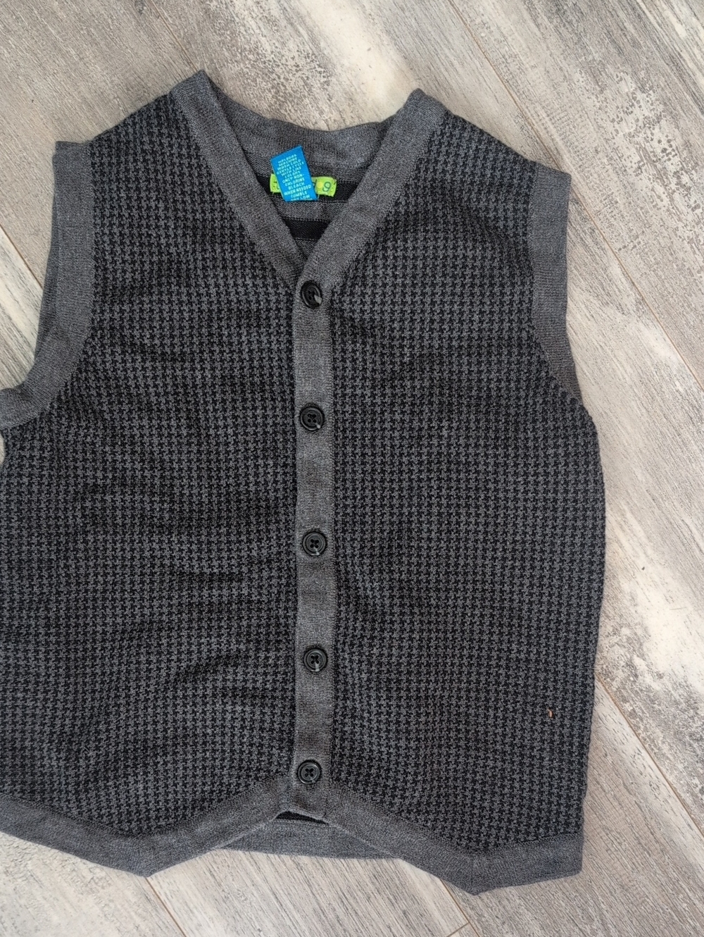 Gray Knit Button-Front Boys' Vest - Charcoal